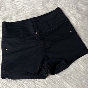 Refuge black high top shorts